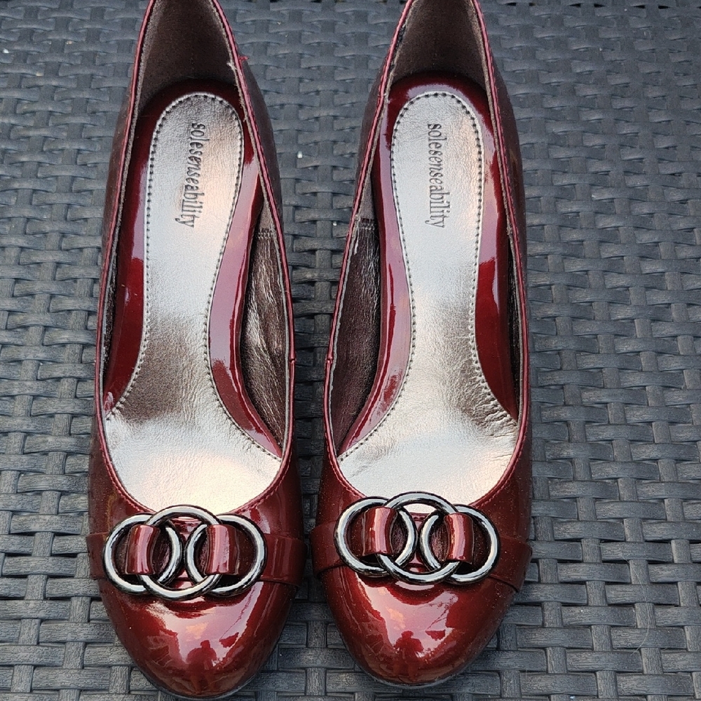 Sole Society Burgundy Patent Heels
